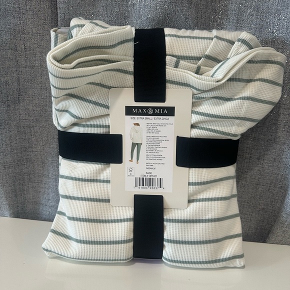 Max & Mia Striped Hoodie and Jogger Set size extra small. Sage color. NWT. - Picture 5 of 6